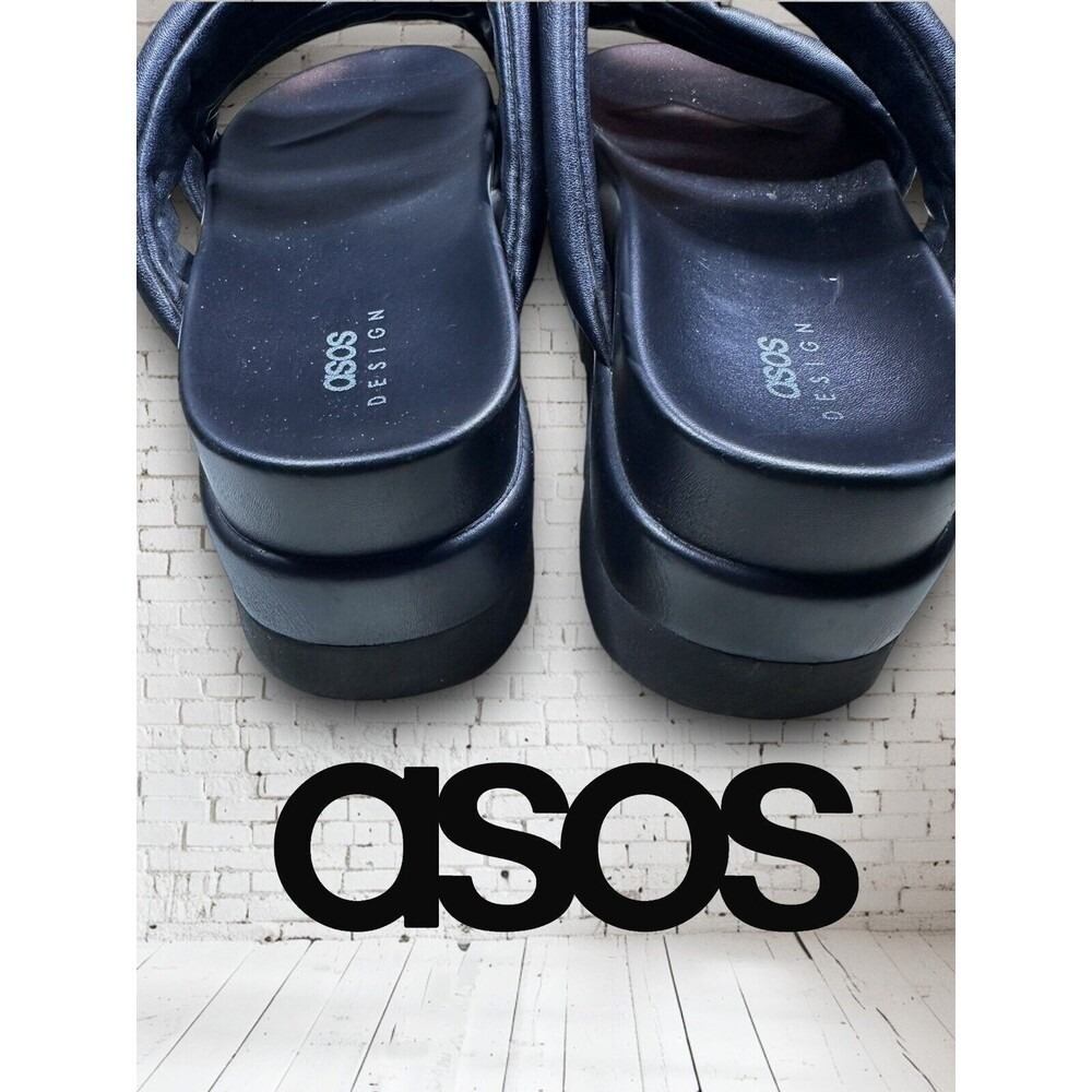 ASOS Sz 9 Thea Padded Platform Mules in Black. Padded Slide Sandals.womens - Picture 4 of 12